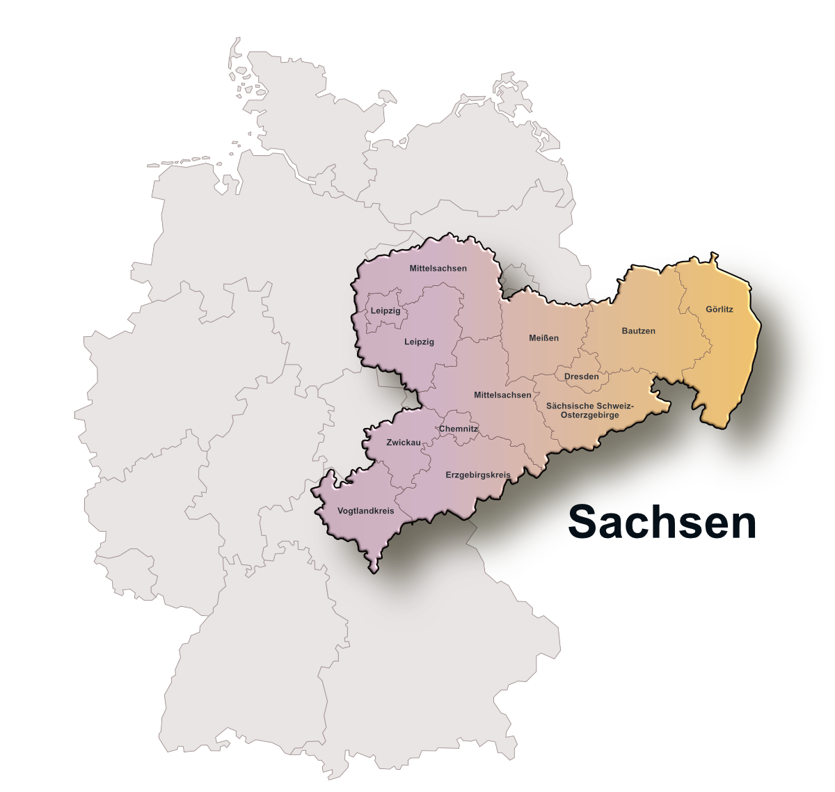diSCover Projekt Einzugsbereich: Karte von Sachsen